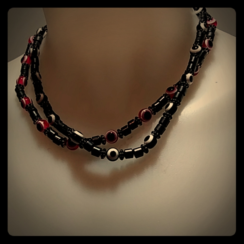 ❤*TWO* Evil Eye Beaded Necklaces